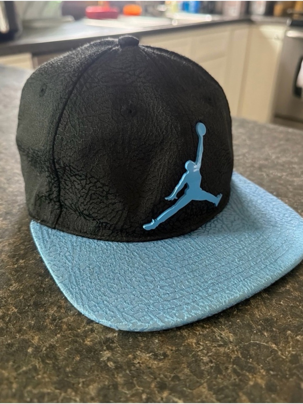 Jordan Youth Black and Light Blue Jumpman Snapback Hat